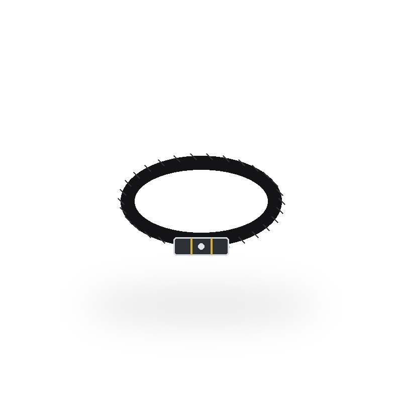 Pulsera Eslabones Macizos PVD Negro & Diamante Natural